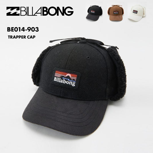 BILLABONG/ビラボン レディース トラッパーキャップ TRAPPER CAP 2024 FALL BE014-903 帽子 スエード 耳当て ボア 秋冬 女性用 ロゴ 防寒 スキー スノボ