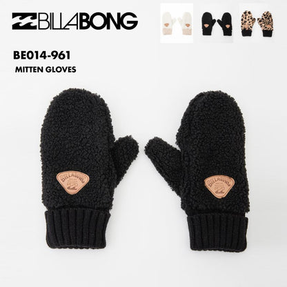 BILLABONG/ビラボン レディース 手袋 MITTEN GLOVES 2024 FALL BE014-961 グローブ 秋冬 防寒 ボア 女性用 かわいい ヒョウ柄 スノーグローブ スキーグローブ スノボ