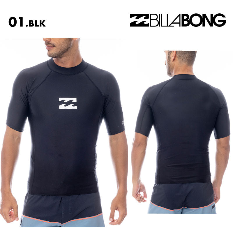 BILLABONG/ビラボン メンズ 半袖 ラッシュガード HI NECK SS 2025 SPRING BF011-850 半そで サーフィン 水着 ビーチ 海 海水浴 ロゴ シンプル ロゴ ブランド 男性用【メール便発送 25SS-02】