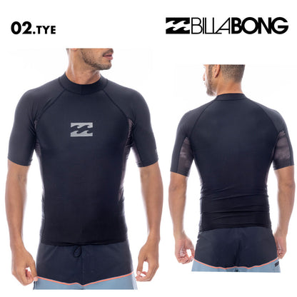 BILLABONG/ビラボン メンズ 半袖 ラッシュガード HI NECK SS 2025 SPRING BF011-850 半そで サーフィン 水着 ビーチ 海 海水浴 ロゴ シンプル ロゴ ブランド 男性用【メール便発送 25SS-02】