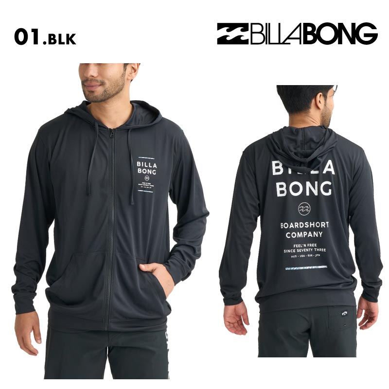 BILLABONG/ビラボン メンズ 長袖 ジップラッシュガード RASH ZIP HOOD 2026 SPRING BG011-855 水着 紫外線対策 日焼け防止 サーフィン 海水浴 ビーチ SUP おしゃれ 水陸両用 正規品 男性用【メール便発送 26SS-02】