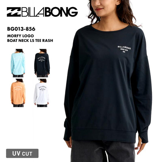 BILLABONG/ビラボン レディース 長袖 ラッシュガード MORFY LOGO BOAT NECK LS TEE RASH 2026 SPRING BG013-856 水着 紫外線対策 日焼け防止 サーフィン 海水浴 ビーチ SUP おしゃれ 水陸両用 正規品 女性用【メール便発送 26SS-02】