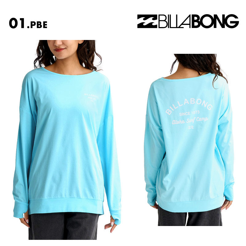 BILLABONG/ビラボン レディース 長袖 ラッシュガード MORFY LOGO BOAT NECK LS TEE RASH 2026 SPRING BG013-856 水着 紫外線対策 日焼け防止 サーフィン 海水浴 ビーチ SUP おしゃれ 水陸両用 正規品 女性用【メール便発送 26SS-02】