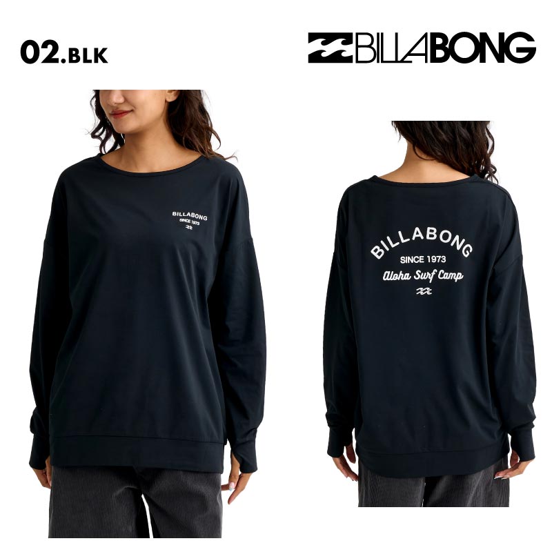 BILLABONG/ビラボン レディース 長袖 ラッシュガード MORFY LOGO BOAT NECK LS TEE RASH 2026 SPRING BG013-856 水着 紫外線対策 日焼け防止 サーフィン 海水浴 ビーチ SUP おしゃれ 水陸両用 正規品 女性用【メール便発送 26SS-02】
