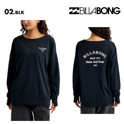 BILLABONG/ビラボン レディース 長袖 ラッシュガード MORFY LOGO BOAT NECK LS TEE RASH 2026 SPRING BG013-856 水着 紫外線対策 日焼け防止 サーフィン 海水浴 ビーチ SUP おしゃれ 水陸両用 正規品 女性用【メール便発送 26SS-02】