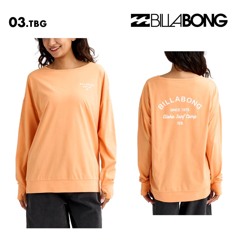 BILLABONG/ビラボン レディース 長袖 ラッシュガード MORFY LOGO BOAT NECK LS TEE RASH 2026 SPRING BG013-856 水着 紫外線対策 日焼け防止 サーフィン 海水浴 ビーチ SUP おしゃれ 水陸両用 正規品 女性用【メール便発送 26SS-02】