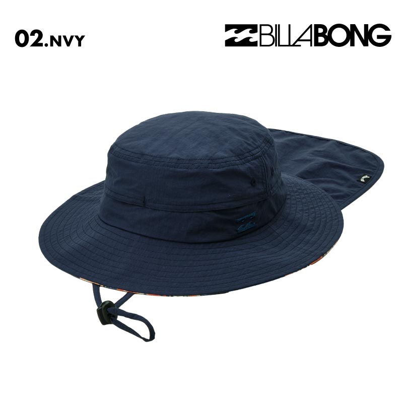 BILLABONG/ビラボン メンズ UV ハット SUBMERSIBLE HAT 2026 SPRING BG011-913 帽子 紫外線対策 日焼け防止 サーフィン 海水浴 ネックガード ネックフラップ 裏地柄 ライニング おしゃれ 男性用【メール便発送 26SS-02】