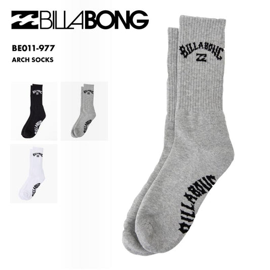 BILLABONG/ビラボン メンズソックス ARCH SOCKS 2024 SPRING BE011-977 ソックス 靴下 ビラボンソックス リブソックス リブ靴下 ブランド ロゴ 男性用