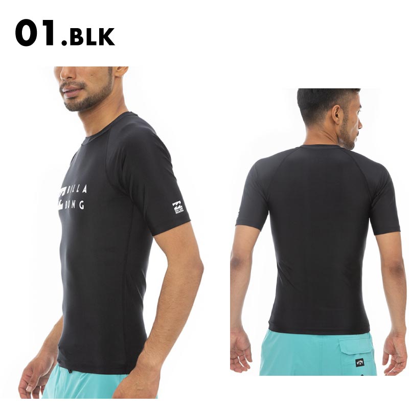 BILLABONG/ビラボン メンズ 半袖 Tシャツラッシュガード ROUND NECK SS 2023 SPRING BD011-852 UPF50+ UVカット ロゴ カットソー 春夏 半そで トップス ブランド 日焼け防止 水陸両用 男性用【メール便発送 24SS-05】