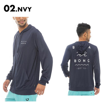 BILLABONG/ビラボン メンズ パーカーラッシュガード RASH ZIP 2023 SPRING BD011-864 UPF50+ UVカット ロゴ 春夏 フード付き トップス ブランド フードパーカー 日焼け防止 水陸両用 男性用【メール便発送 24SS-05】