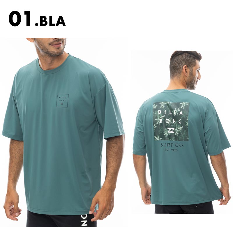 BILLABONG/ビラボン メンズ Tシャツ ラッシュガード RASH HALF SLEEVE TEE 2024 SPRING BE011-867 半袖 水着 速乾 ティーシャツ UVカット 紫外線対策 日焼け防止 ブランド おしゃれ 黒 男性用【メール便発送 24SS-09】