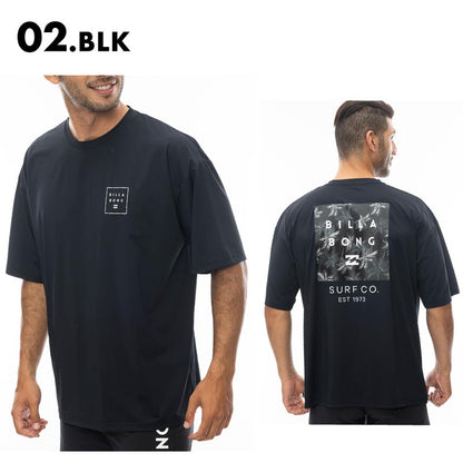 BILLABONG/ビラボン メンズ Tシャツ ラッシュガード RASH HALF SLEEVE TEE 2024 SPRING BE011-867 半袖 水着 速乾 ティーシャツ UVカット 紫外線対策 日焼け防止 ブランド おしゃれ 黒 男性用【メール便発送 24SS-09】