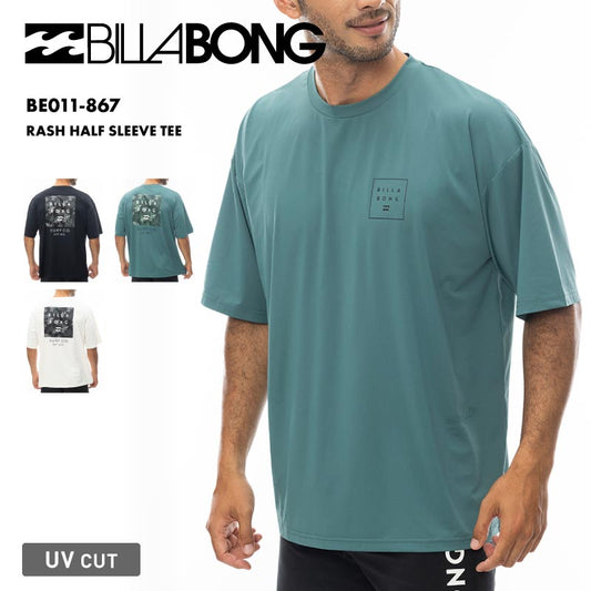 BILLABONG/ビラボン メンズ Tシャツ ラッシュガード RASH HALF SLEEVE TEE 2024 SPRING BE011-867 半袖 水着 速乾 ティーシャツ UVカット 紫外線対策 日焼け防止 ブランド おしゃれ 黒 男性用【メール便発送 24SS-09】