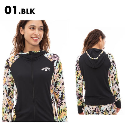 BILLABONG/ビラボン レディース ジップ フード 長袖 ラッシュガード SURF CAPSULE ZIP UP HOODED RASHGUARD 2024 SPRING BE013-860 ラッシュパーカー おしゃれ かわいい 体型カバー UVカット 紫外線対策 日焼け防止 ビーチ 海 ブランド 女性用【メール便発送 24SS-09】