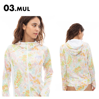 BILLABONG/ビラボン レディース ジップ フード 長袖 ラッシュガード SURF CAPSULE ZIP UP HOODED RASHGUARD 2024 SPRING BE013-860 ラッシュパーカー おしゃれ かわいい 体型カバー UVカット 紫外線対策 日焼け防止 ビーチ 海 ブランド 女性用【メール便発送 24SS-09】