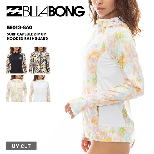 BILLABONG/ビラボン レディース ジップ フード 長袖 ラッシュガード SURF CAPSULE ZIP UP HOODED RASHGUARD 2024 SPRING BE013-860 ラッシュパーカー おしゃれ かわいい 体型カバー UVカット 紫外線対策 日焼け防止 ビーチ 海 ブランド 女性用【メール便発送 24SS-09】