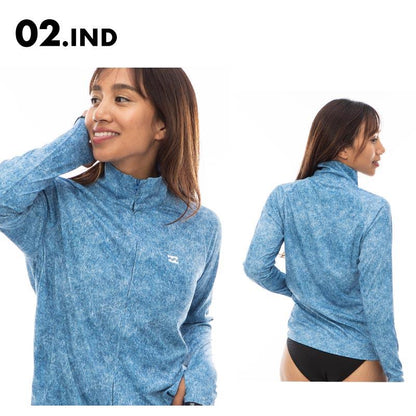 BILLABONG/ビラボン レディース ジップ フード 長袖 ラッシュガード ZIP UP STAND RASHGUARD 2024 SPRING BE013-863 ジップパーカー フードなし シンプル おしゃれ かわいい UVカット 紫外線対策 日焼け防止 ビーチ ブランド 女性用【メール便発送 24SS-09】