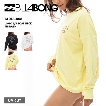 BILLABONG/ビラボン レディース 長袖 ラッシュガード LOGO L/S BOAT NECK TEE RASH 2024 SPRING BE013-866 Tシャツ ティーシャツ 水着 体型カバー UVカット おしゃれ かわいい バックプリント 紫外線対策 日焼け防止 女性用【メール便発送 24SS-09】