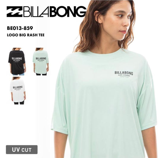 [倉庫一掃大SALE] BILLABONG/ビラボン レディース 半袖 ラッシュガード LOGO BIG RASH TEE 2024 SPRING BE013-859 Tシャツ ティーシャツ 水着 体型カバー UVカット おしゃれ かわいい シンプル 紫外線対策 日焼け防止 女性用[メール便発送 24SS-09]