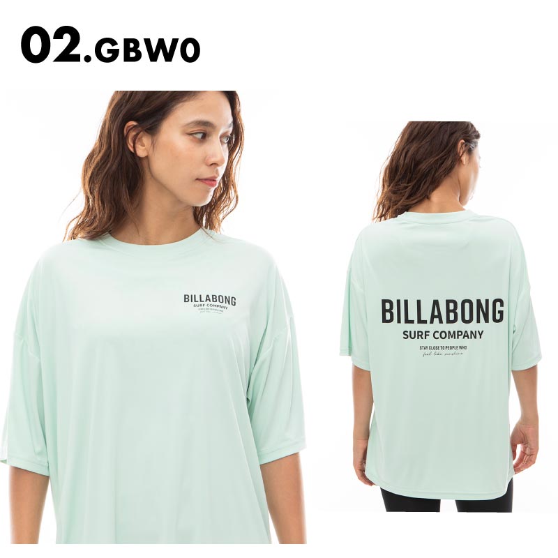 BILLABONG/ビラボン レディース 半袖 ラッシュガード LOGO BIG RASH TEE 2024 SPRING BE013-859 Tシャツ ティーシャツ 水着 体型カバー UVカット おしゃれ かわいい シンプル 紫外線対策 日焼け防止 女性用【メール便発送 24SS-09】