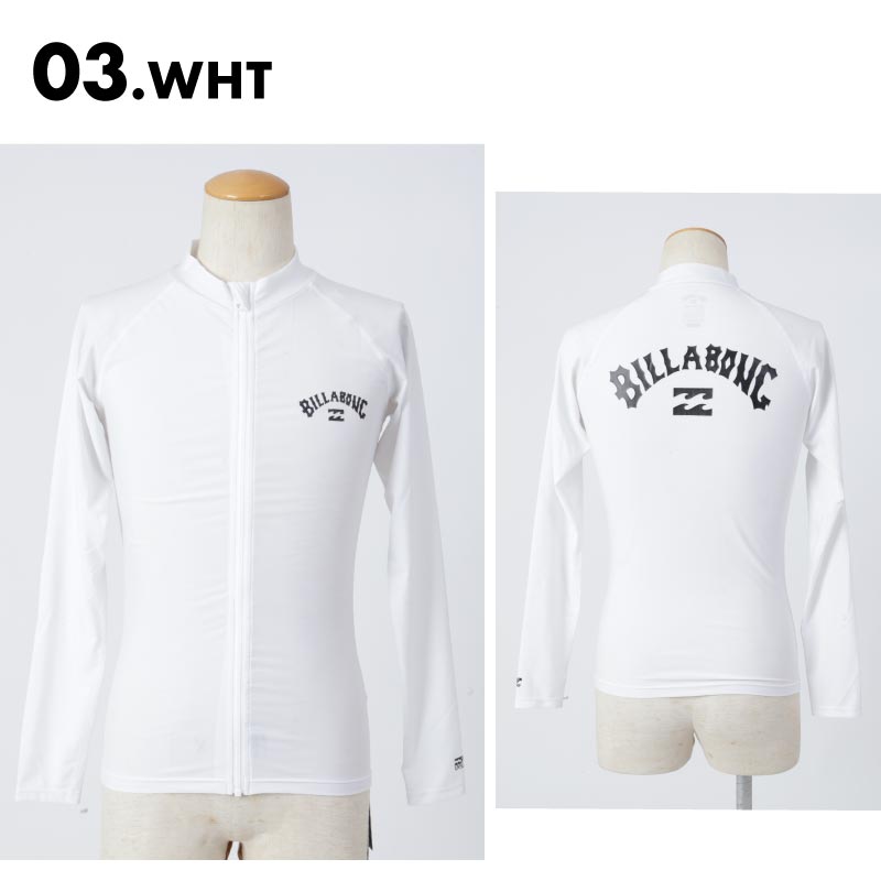 BILLABONG/ビラボン メンズ 長袖 ジップ ラッシュガード FRONT ZIP RASH LS 2024 SUMMER BE01A-851 水着 スタンドカラー フードなし 立ち襟 ブラック 黒 バックプリント ブランド 正規品 男性用【メール便発送 24SS-10】