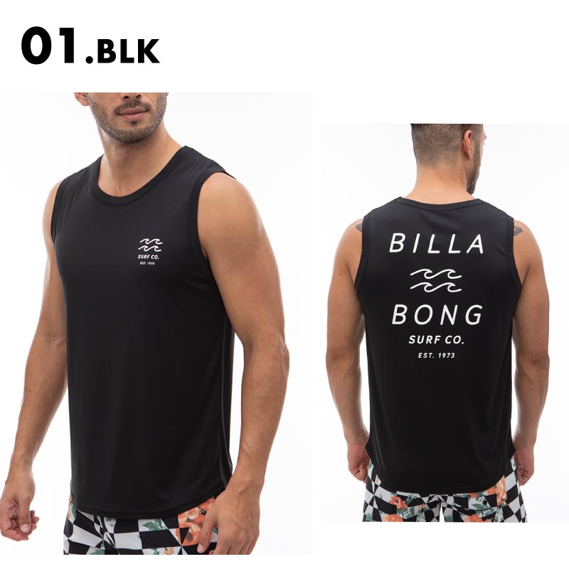 BILLABONG/ビラボン メンズ タンクトップ ラッシュガード RASH TANK 2024 SUMMER BE01A-854 水着 水陸両用 UVカット ノースリーブ UPF50+ 紫外線カット バックプリント ブランド 正規品 男性用【メール便発送 24SS-10】