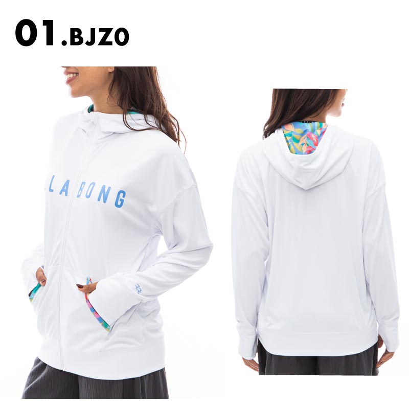 BILLABONG/ビラボン レディース 長袖 ラッシュガード パーカー ZIP UP LOOSE HOODED RASHGUARD 2024 SUMMER BE01C-850 水着 UVカット フード付き 紫外線対策 カットソー トップス UPF50+ ブランド 正規品 女性用【メール便発送 24SS-10】