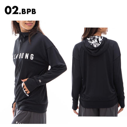 BILLABONG/ビラボン レディース 長袖 ラッシュガード パーカー ZIP UP LOOSE HOODED RASHGUARD 2024 SUMMER BE01C-850 水着 UVカット フード付き 紫外線対策 カットソー トップス UPF50+ ブランド 正規品 女性用【メール便発送 24SS-10】