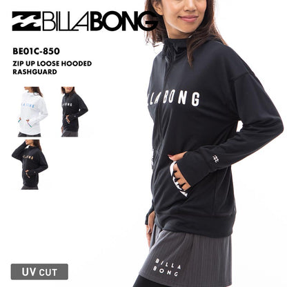 BILLABONG/ビラボン レディース 長袖 ラッシュガード パーカー ZIP UP LOOSE HOODED RASHGUARD 2024 SUMMER BE01C-850 水着 UVカット フード付き 紫外線対策 カットソー トップス UPF50+ ブランド 正規品 女性用【メール便発送 24SS-10】