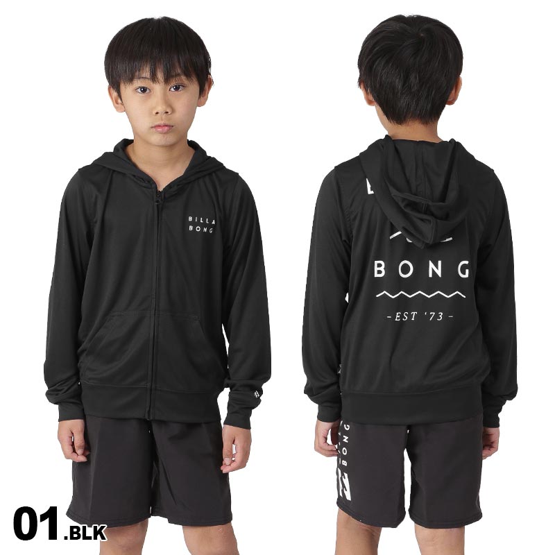 BILLABONG/빌라본 키즈 러쉬 가드 파커 BD015-852 러쉬 파커 지퍼 업 후드 첨부 UV컷 UPF50+ 긴 소매 풀 해수욕 비치 주니어 어린이용 어린이용 소년용 