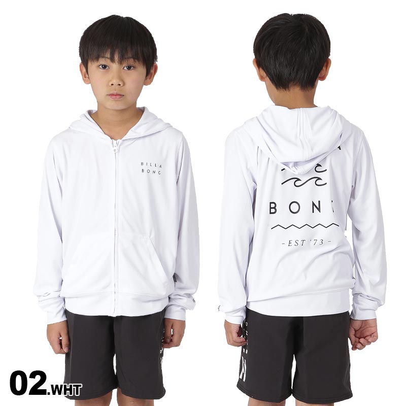 BILLABONG/빌라본 키즈 러쉬 가드 파커 BD015-852 러쉬 파커 지퍼 업 후드 첨부 UV컷 UPF50+ 긴 소매 풀 해수욕 비치 주니어 어린이용 어린이용 소년용 