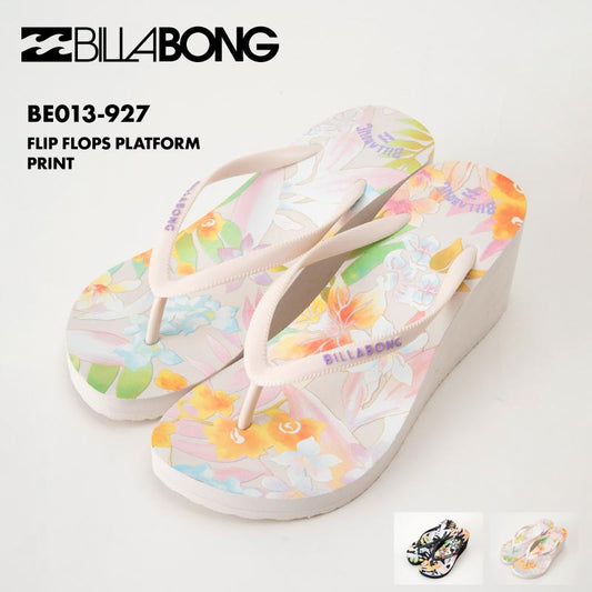 BILLABONG/ビラボン レディース 厚底ビーチサンダル FLIP FLOPS PLATFORM PRINT 2024 SPRING BE013-927 ビーサン プール 海 海水浴 サーフィン ヒール ロゴ ブランド 女性用