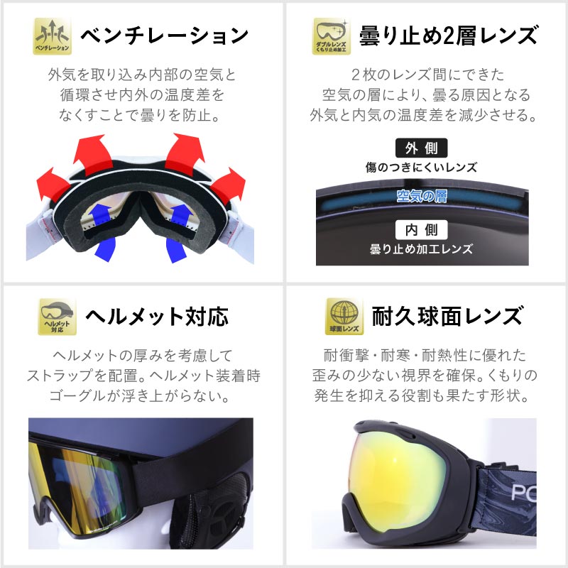 スノーボード ゴーグル キッズ スノボ スキー スノー UVカット 球面