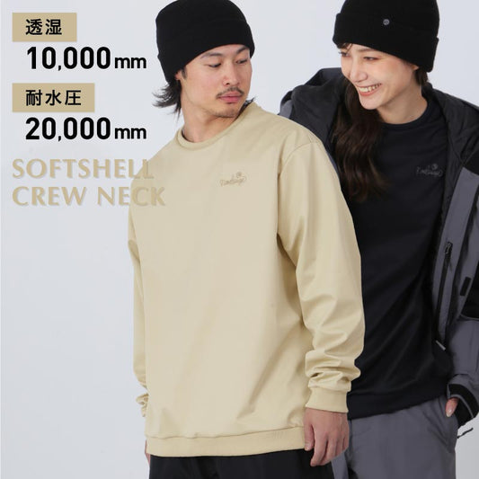 スノーボードウェア ソフトシェル メンズ レディース トレーナー クルーネック スノーインナー フリース スキーウェア スノーウェア 4層 撥水 防風 保温 透湿  namelessage/ネームレスエイジ NALY-1913