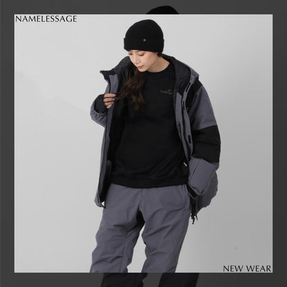 スノーボードウェア ソフトシェル メンズ レディース トレーナー クルーネック スノーインナー フリース スキーウェア スノーウェア 4層 撥水 防風 保温 透湿  namelessage/ネームレスエイジ NALY-1913