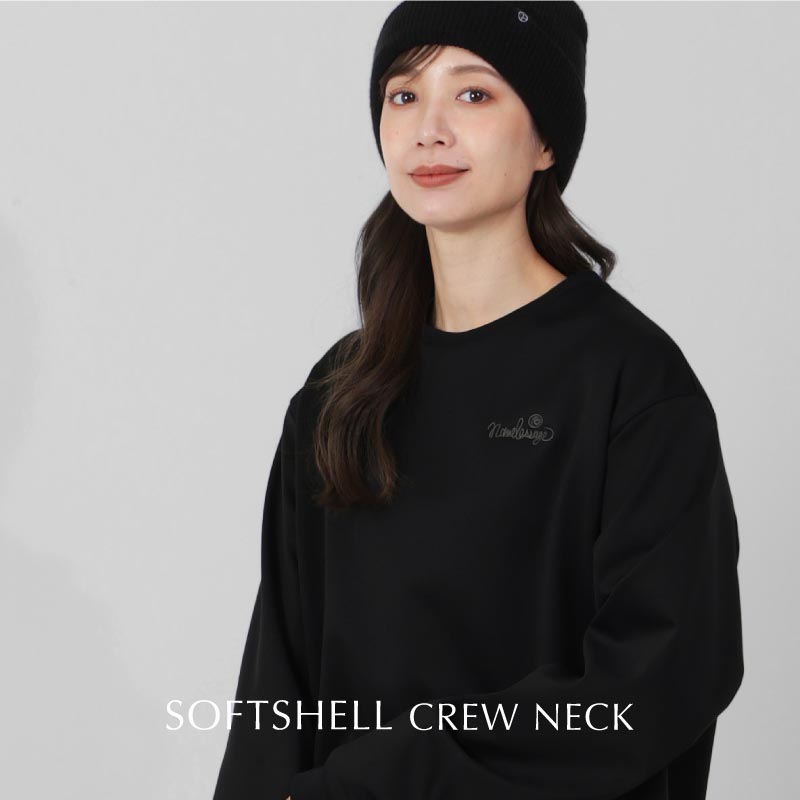 スノーボードウェア ソフトシェル メンズ レディース トレーナー クルーネック スノーインナー フリース スキーウェア スノーウェア 4層 撥水 防風 保温 透湿  namelessage/ネームレスエイジ NALY-1913