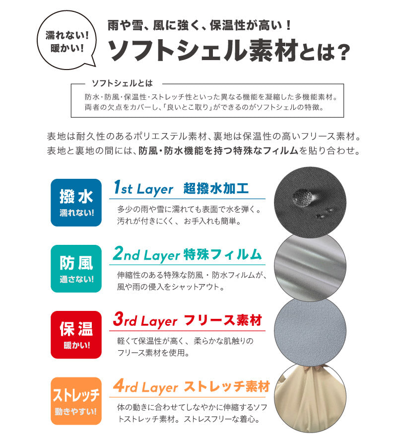 スノーボードウェア ソフトシェル メンズ レディース トレーナー クルーネック スノーインナー フリース スキーウェア スノーウェア 4層 撥水 防風 保温 透湿  namelessage/ネームレスエイジ NALY-1913