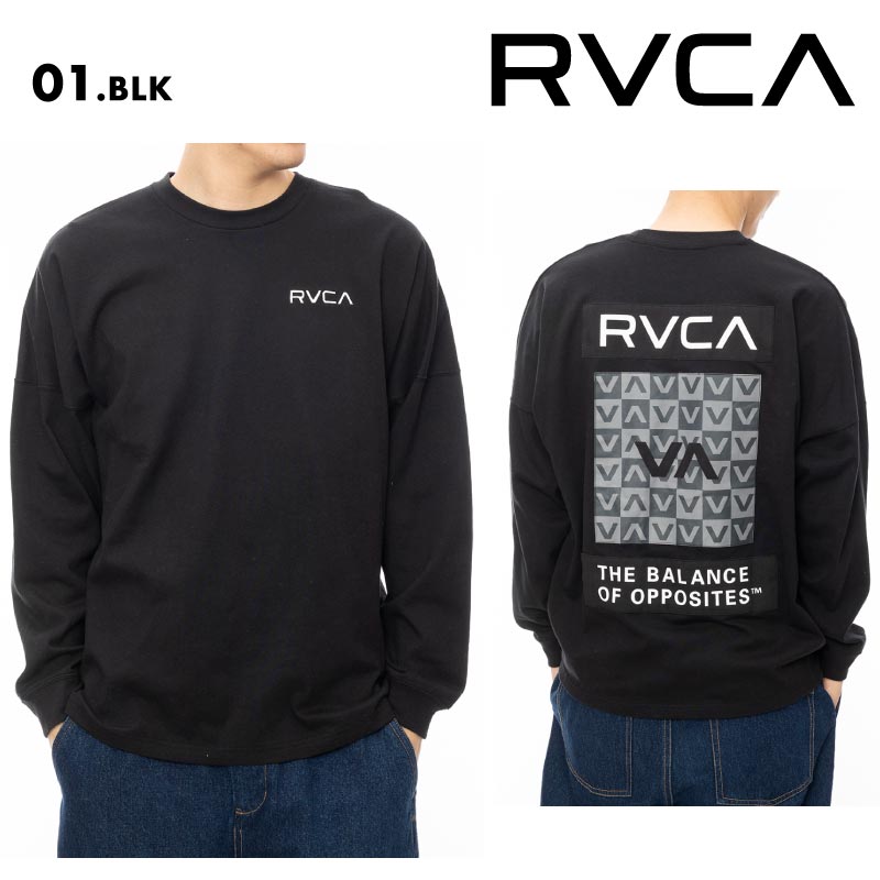 RVCA/ルーカ メンズ 長袖 Tシャツ PATCH BALANCE LT 2024 FALL＆WINTER  BE042-060 ロンT ビッグシルエット ルーズシルエット コットン ロンティー トップス ロゴ ブランド 秋冬 男性用 男性用【メール便発送 24FW-03】