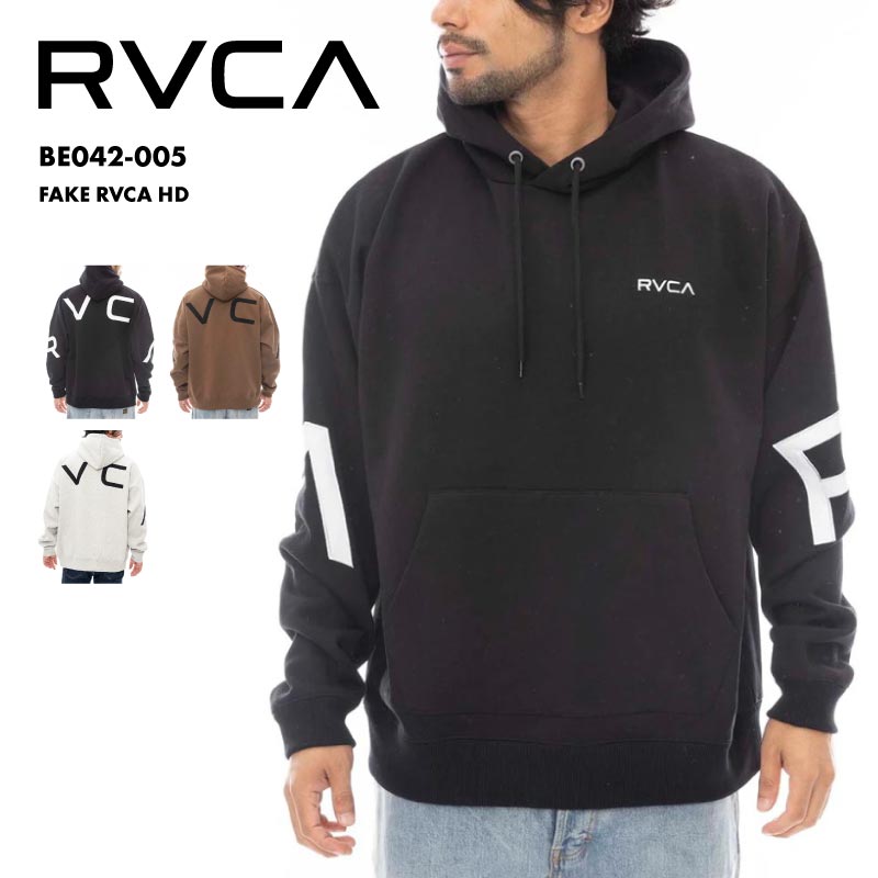 RVCA/ルーカ メンズ パーカー FAKE RVCA HD 2024 FALL＆WINTER  BE042-005 プルオーバー ビッグシルエット 裏起毛 厚手 フーディ フード付き ロゴ 柔らかい 秋冬 男性用 男性用