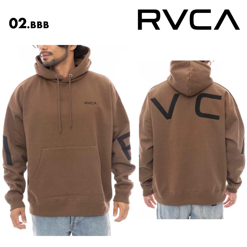 RVCA/ルーカ メンズ パーカー FAKE RVCA HD 2024 FALL＆WINTER  BE042-005 プルオーバー ビッグシルエット 裏起毛 厚手 フーディ フード付き ロゴ 柔らかい 秋冬 男性用 男性用