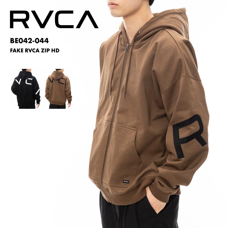 RVCA/ルーカ メンズ ジップパーカー FAKE RVCA ZIP HD 2024 FALL＆WINTER  BE042-044 バックプリント ビッグシルエット ルーズシルエットシルエット フード付き フーディ ロゴ ジップアップ フルジップ 秋冬 男性用 男性用