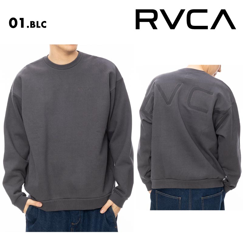 RVCA/ルーカ メンズ トレーナー FAKE RVCA CR 2024 FALL＆WINTER  BE042-032 クルーネック 長袖 長そで 防寒 ワイドシルエット ルーズシルエット ロゴ 秋冬 トップス 男性用 男性用