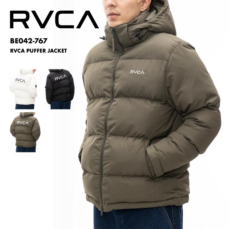 RVCA/ルーカ メンズ アウター RVCA PUFFER JACKET 2024 FALL＆WINTER  BE042-767 ジャケット フード着脱可能 ドローコード 二重袖リブ 撥水 防寒 暖かい パファージャケット 秋冬 男性用 男性用