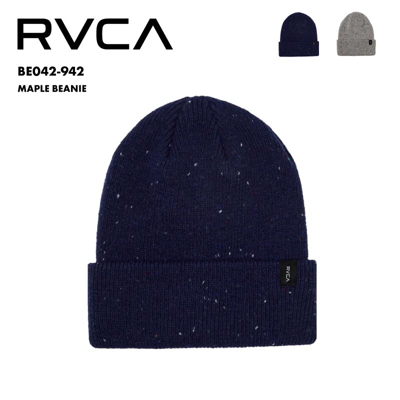 RVCA/ルーカ メンズ ニット帽 MAPLE BEANIE 2024 FALL＆WINTER  BE042-942 ビーニー 帽子 スノーボード スキー ニットキャップキャップ 防寒 リブ編み カフビーニー ロゴ 秋冬 男性用【メール便発送 24FW-03】