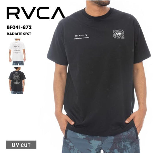RVCA/ルーカ メンズ 半袖 ラッシュガード RADIATE SFST 25 SPRING BF041-872 速乾 UVカット UPF50 クルーネック ビーチ プール トップス トレーニング ブランド ロゴ 男性用[メール便発送 25SS-03]