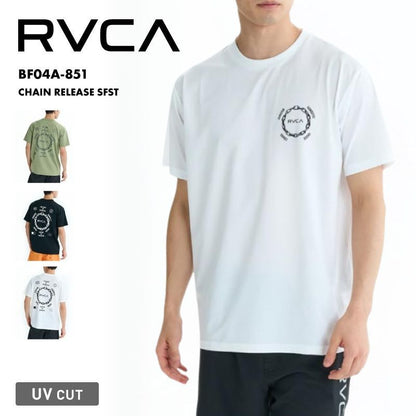 RVCA/ルーカ メンズ 半袖 ラッシュガード CHAIN RELEASE SFST 25 SUMMER BF04A-851 速乾 UVカット Tシャツ クルーネック ビーチ プール トップス トレーニング ブランド ロゴ 男性用[メール便発送 25SS-03]