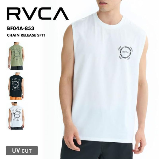RVCA/ルーカ メンズ タンクトップ ラッシュガード CHAIN RELEASE SFTT 25 SUMMER BF04A-853 速乾 UVカット ノースリーブ 紫外線対策 ビーチ プール トップス トレーニング ブランド ロゴ 男性用[メール便発送 25SS-03]