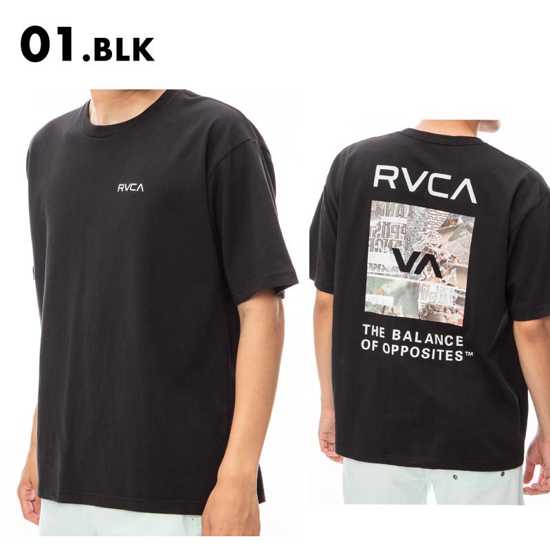 RVCA/ルーカ メンズ 半袖 Ｔシャツ THRASHED BOX RVCA TEE 2024 SPRING BE041-224 コットン 大きめサイズ クルーネック ブランド ロゴ ビッグ ブラック おしゃれ 春夏 正規品 男性用【メール便発送 24SS-03】