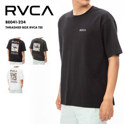 RVCA/ルーカ メンズ 半袖 Ｔシャツ THRASHED BOX RVCA TEE 2024 SPRING BE041-224 コットン 大きめサイズ クルーネック ブランド ロゴ ビッグ ブラック おしゃれ 春夏 正規品 男性用【メール便発送 24SS-03】