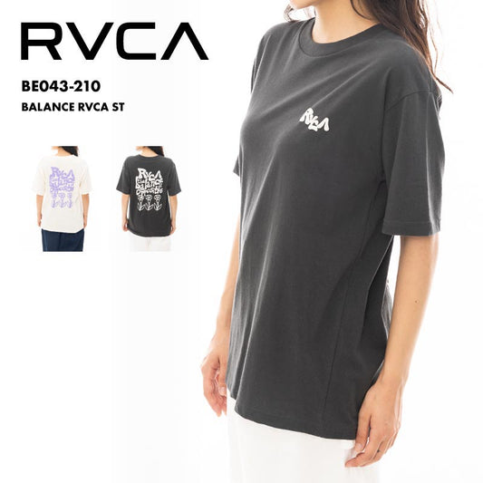 RVCA/ルーカ レディース 半袖 Ｔシャツ BALANCE RVCA ST 2024 SPRING BE043-210 ティーシャツ バックプリント カジュアル クルーネック アイボリー ブラック ブランド おしゃれ 春夏 正規品 女性用【メール便発送 24SS-03】